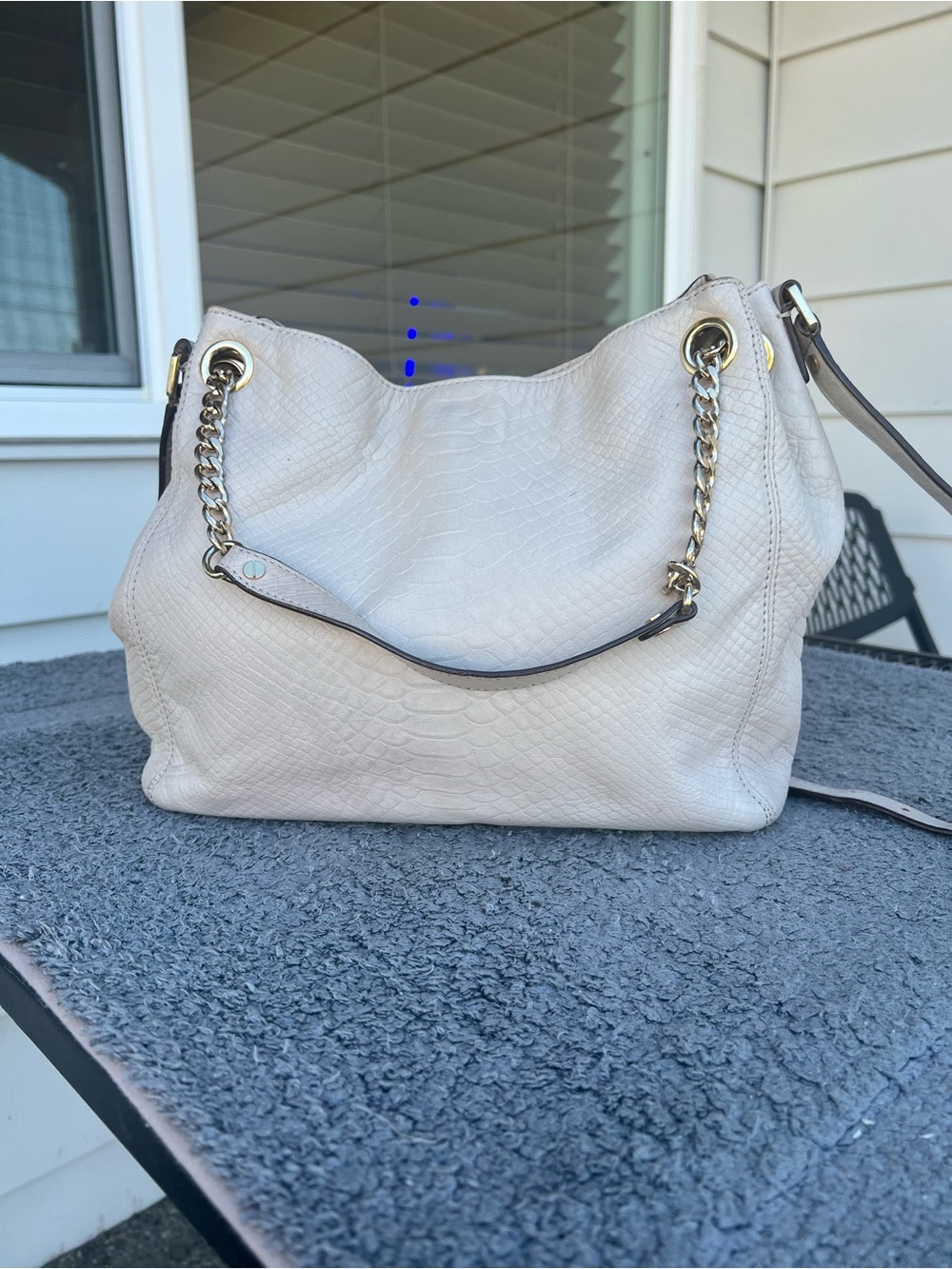 Micheal kors jet chain set medium chain embossed leather